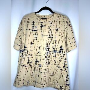 Scotch@Soda Amsterdam Men’s beige shirt with colorful print, Size XL, 100%cotton